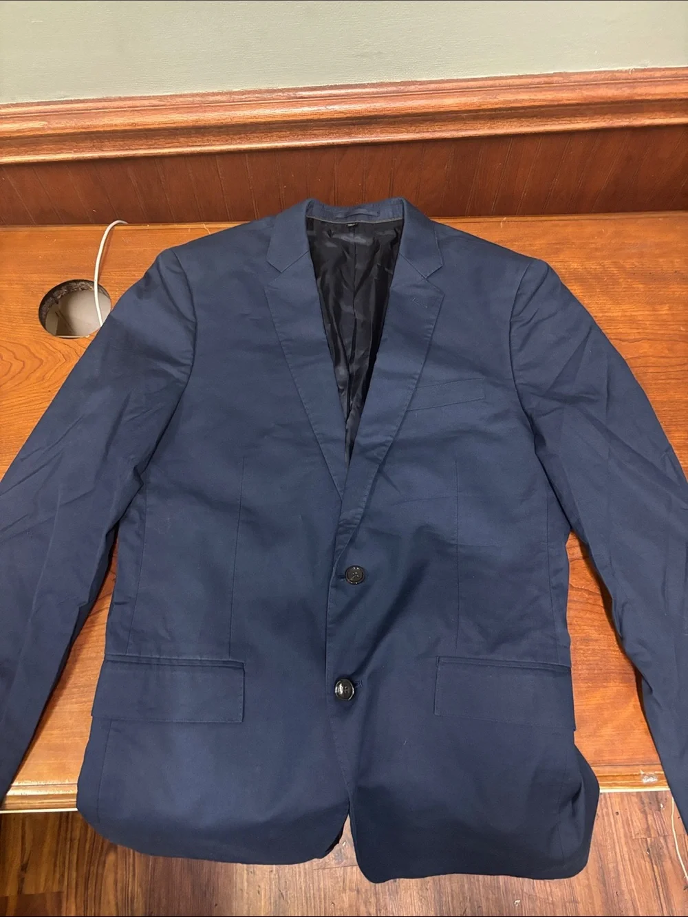 J Crew Men's Navy Blue Two-Button Sport Coat Blazer 40R